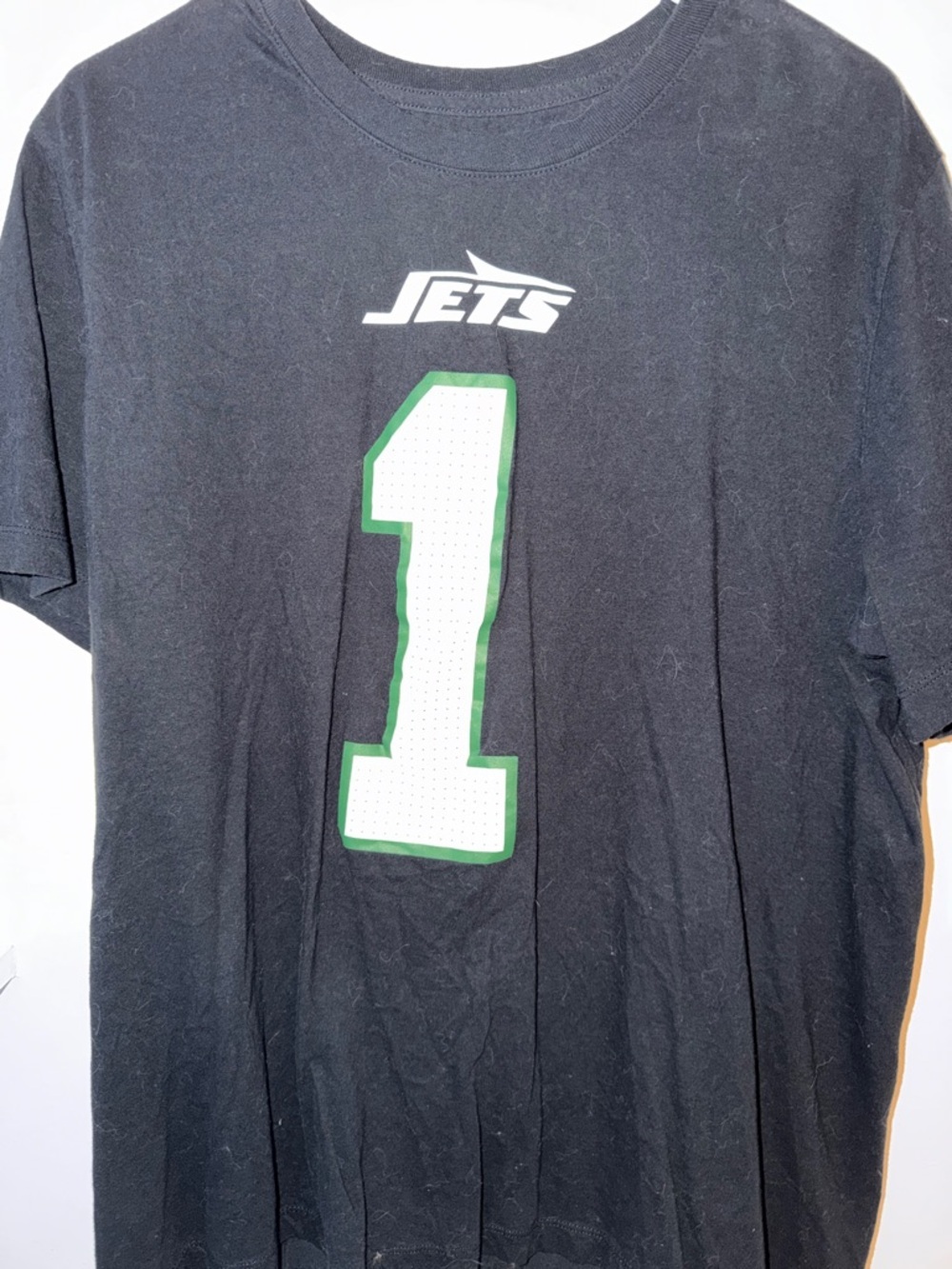 Nike Black Jets Graphic Tee with White and Green Number 1